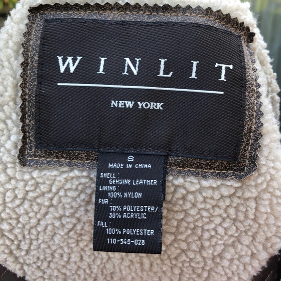 Winlit genuine Leather asymmetrical bomber jacket - Picture 6 of 6